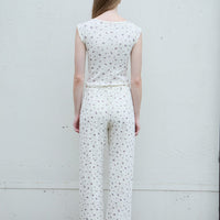 Flower Dots Cotton Easy Pants