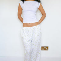 Flower Dots Cotton Easy Pants