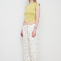 Flower Dots Cotton Easy Pants