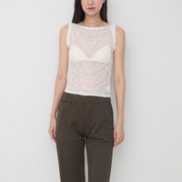 【NEW】Lace Boat Neck TankTop