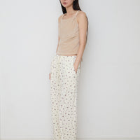 Flower Dots Cotton Easy Pants