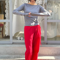 【NEW】Boat Neck Long Tee