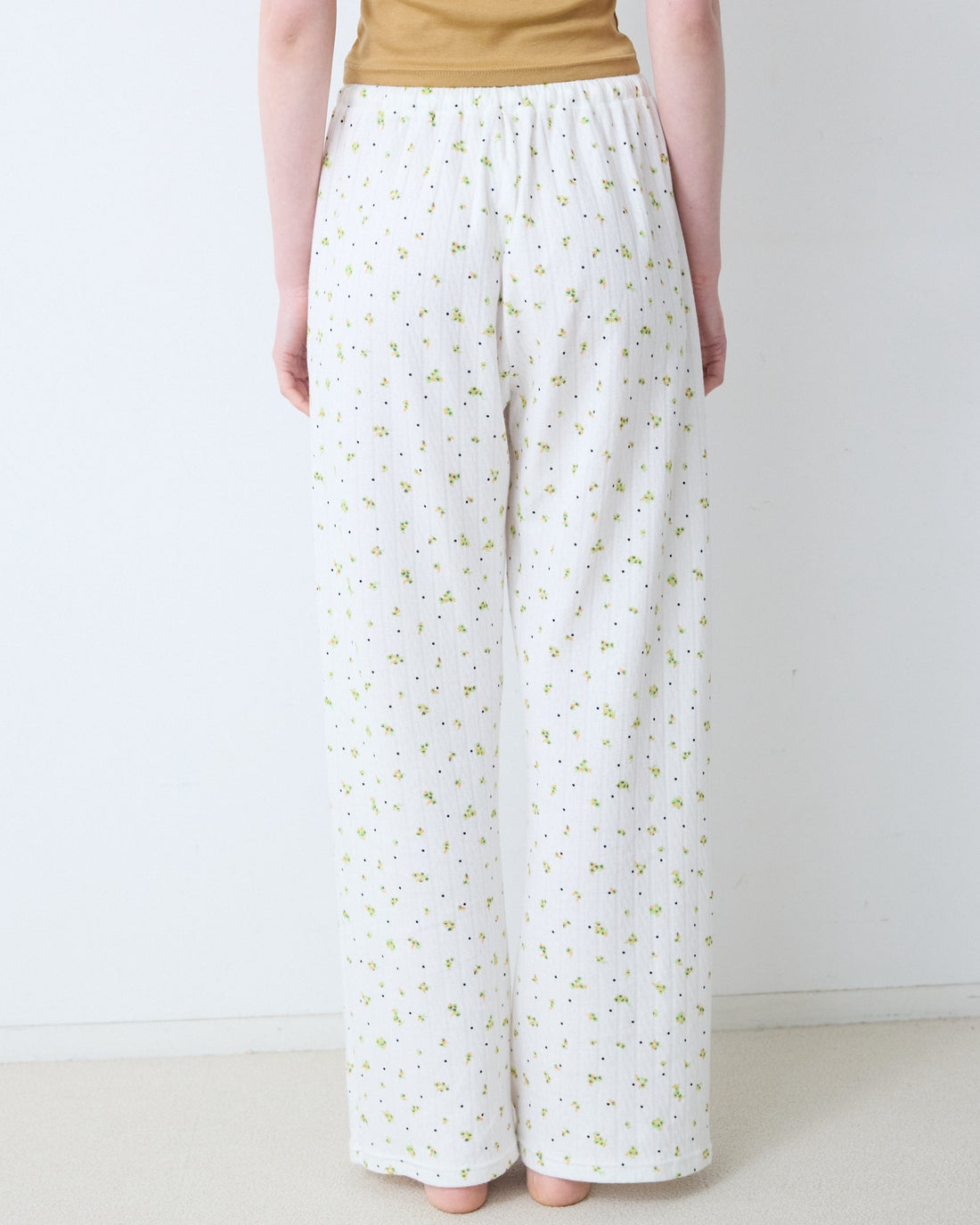 Flower Dots Cotton Easy Pants