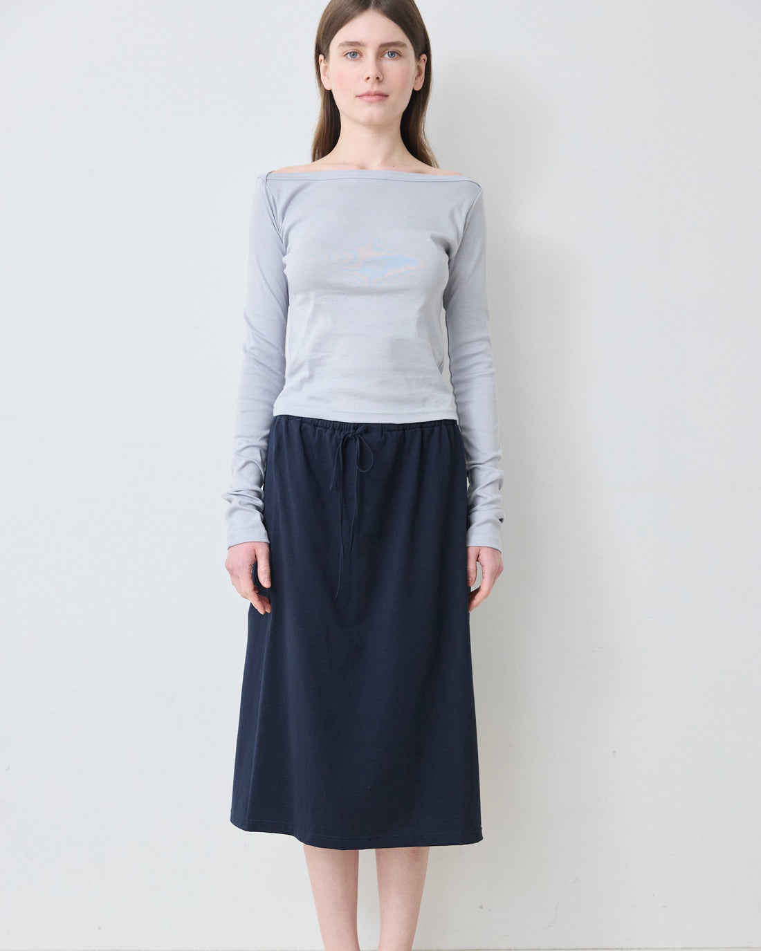 【NEW】Boat Neck Long Tee