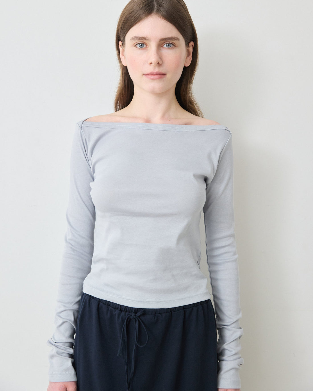 【NEW】Boat Neck Long Tee