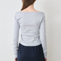 【NEW】Boat Neck Long Tee