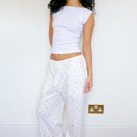 Flower Dots Cotton Easy Pants