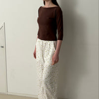 Flower Dots Cotton Easy Pants