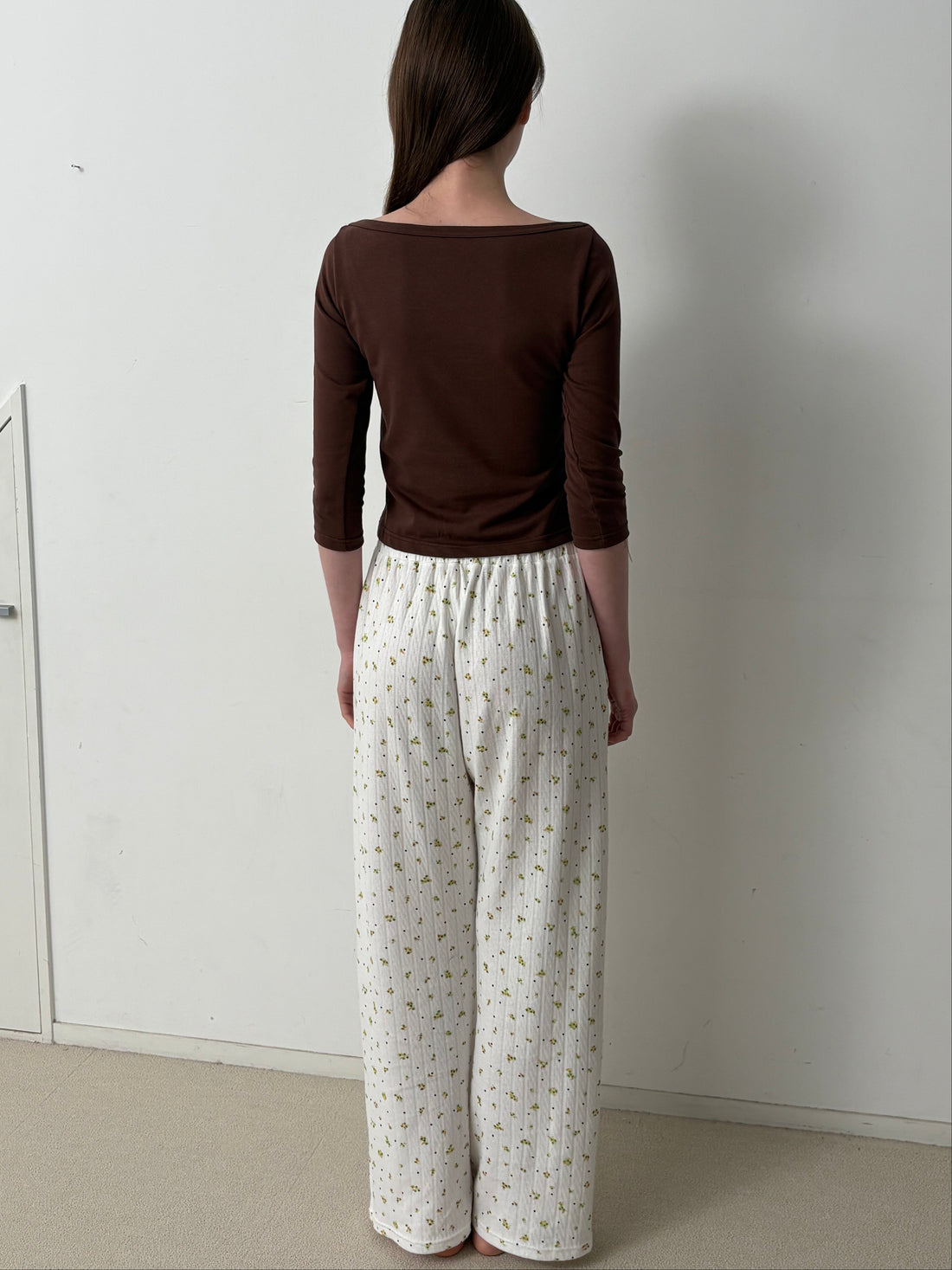 Flower Dots Cotton Easy Pants
