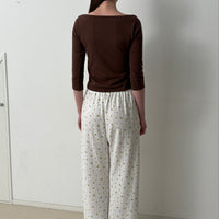 Flower Dots Cotton Easy Pants