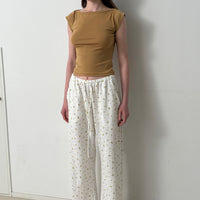 Flower Dots Cotton Easy Pants