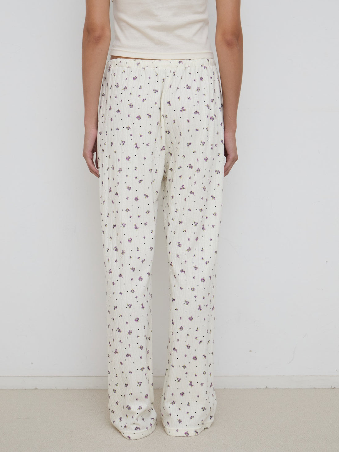 Flower Dots Cotton Easy Pants
