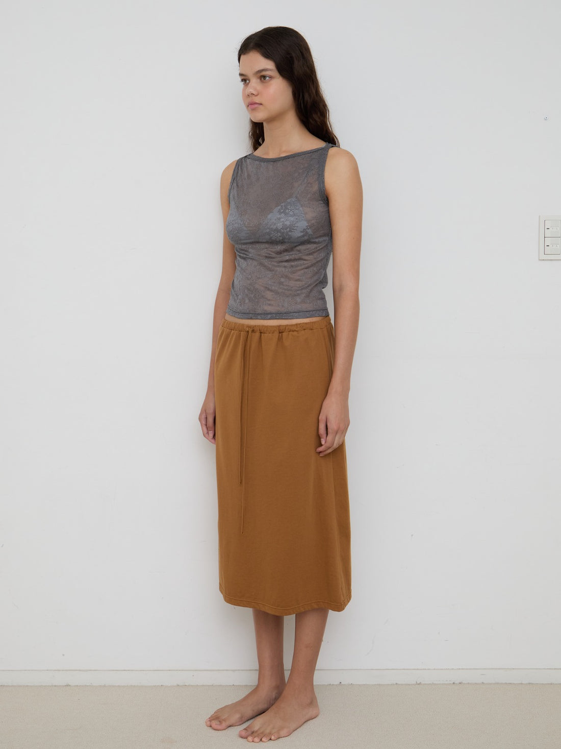 【NEW】Lace Boat Neck TankTop