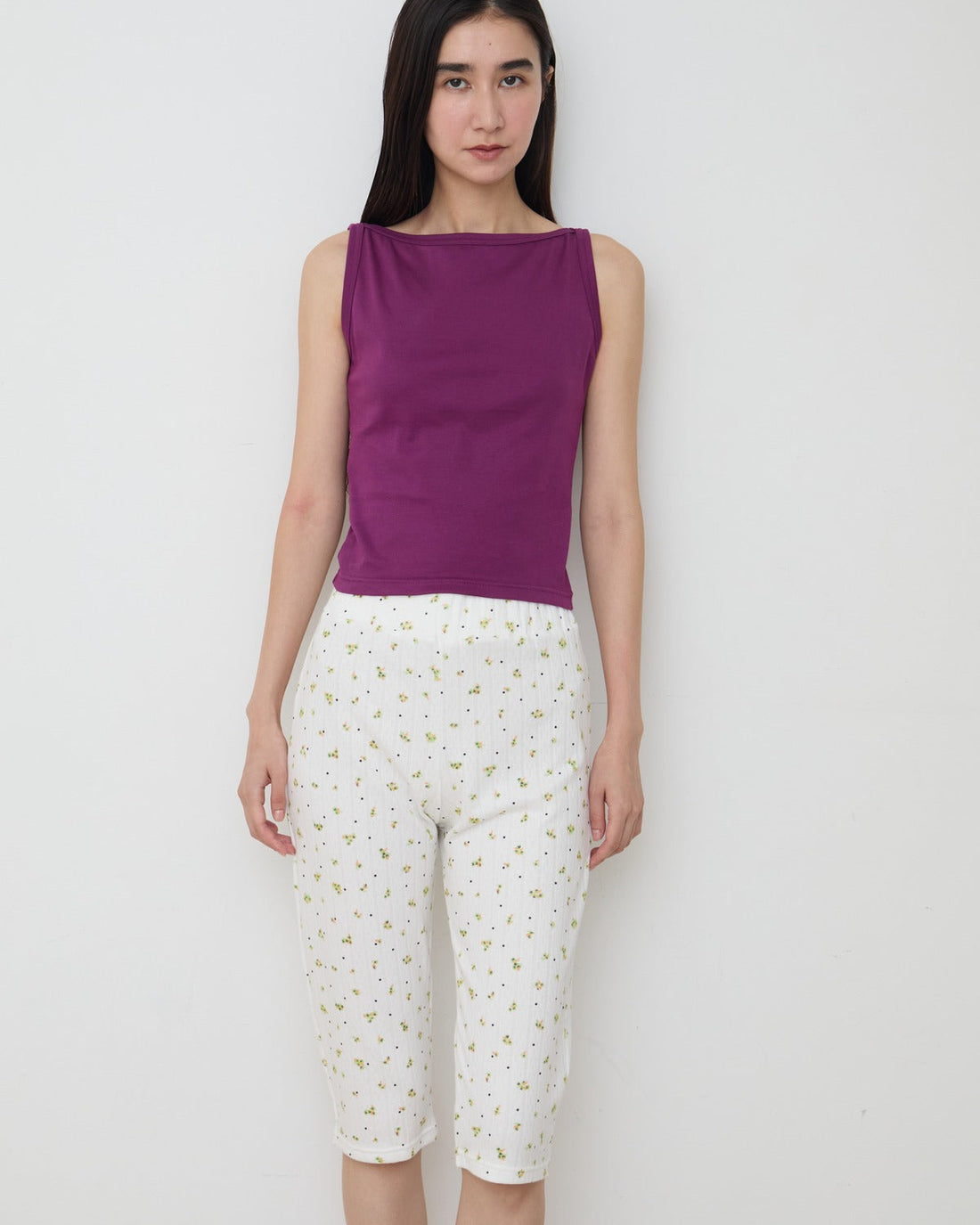 【NEW】Flower Dots Capri Leggings
