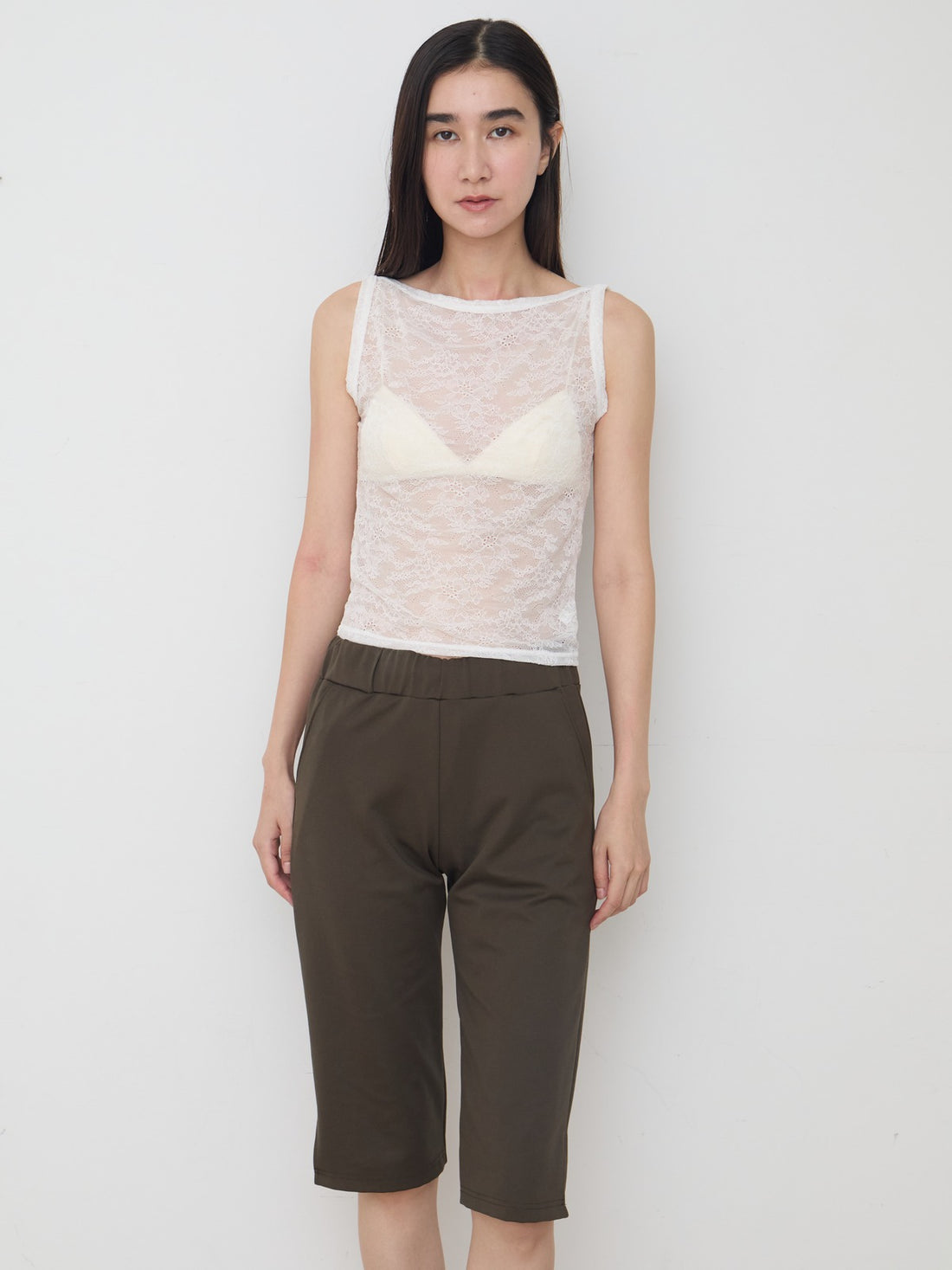 【NEW】Lace Boat Neck TankTop