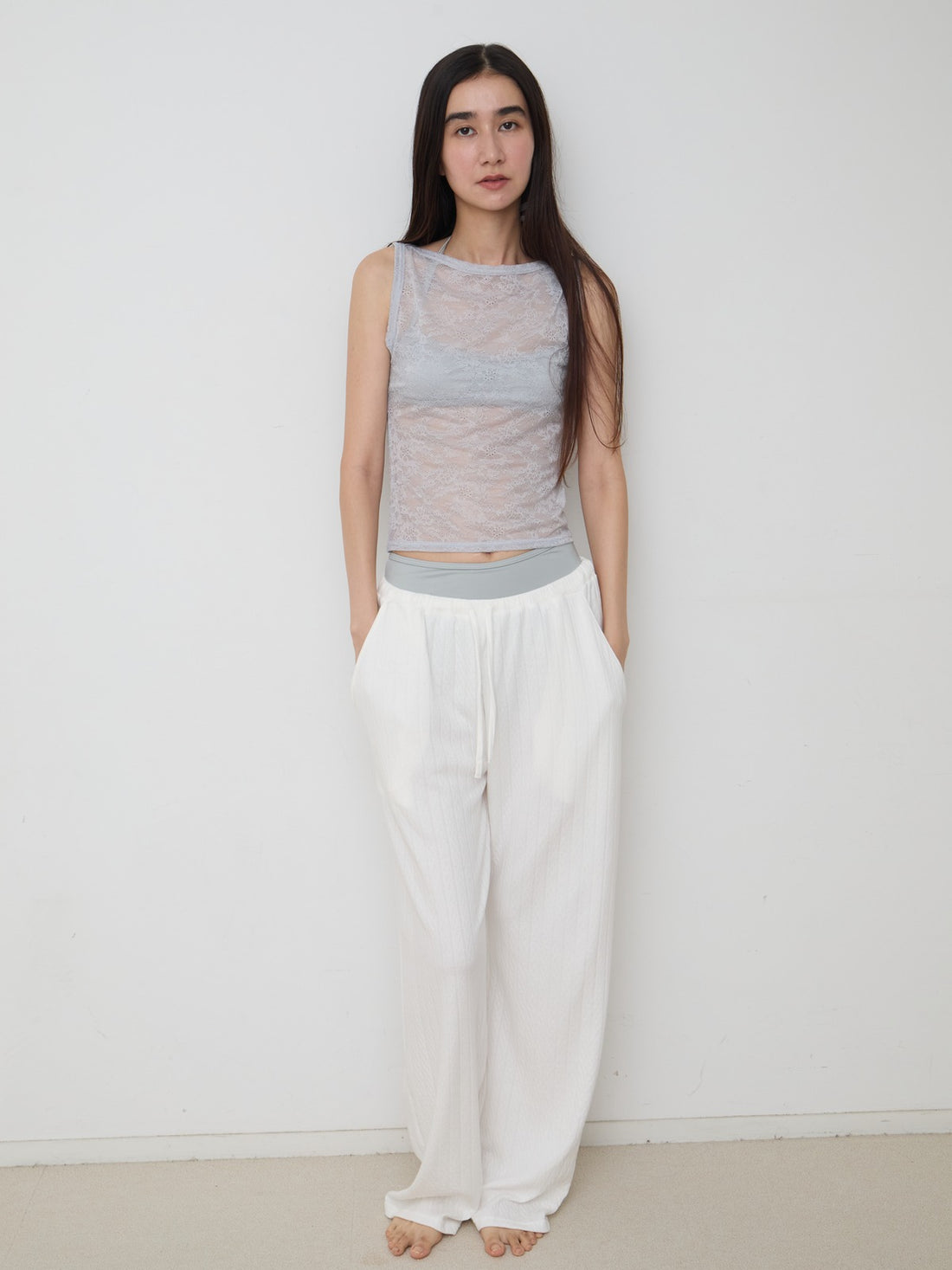 【NEW】Lace Boat Neck TankTop