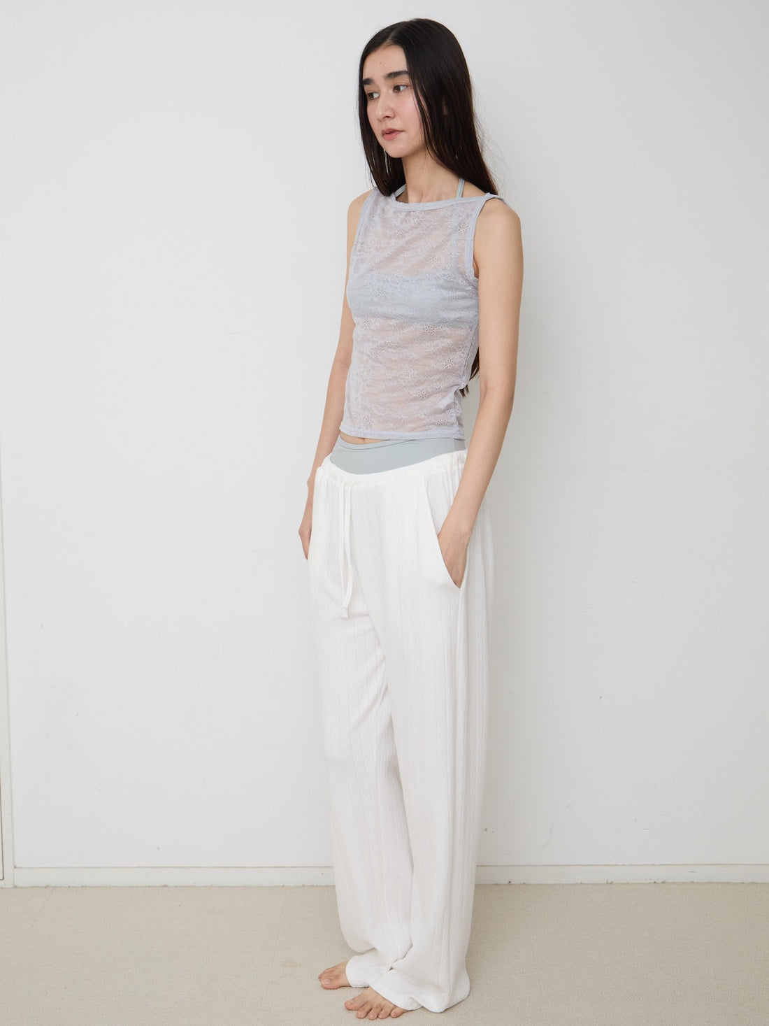 【NEW】Lace Boat Neck TankTop