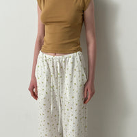 Flower Dots Cotton Easy Pants