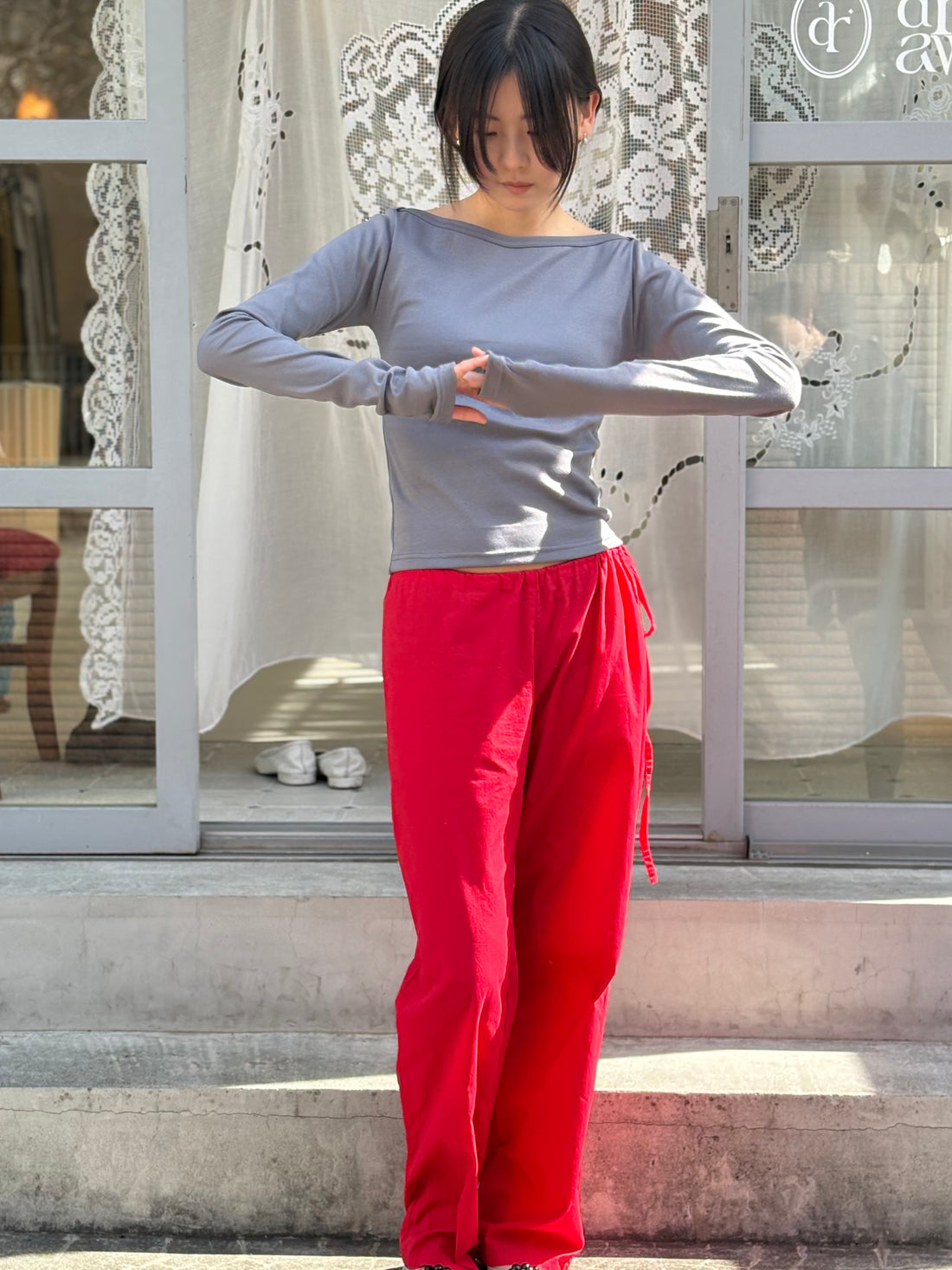 【NEW】Boat Neck Long Tee