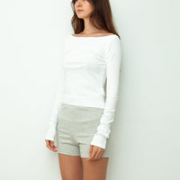 【NEW】Boat Neck Long Tee