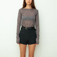 【NEW】Lace Boat Neck T-shirts