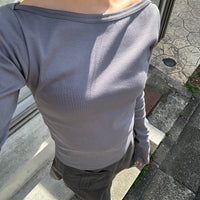 【NEW】Boat Neck Long Tee