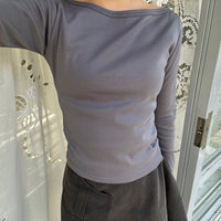 【NEW】Boat Neck Long Tee