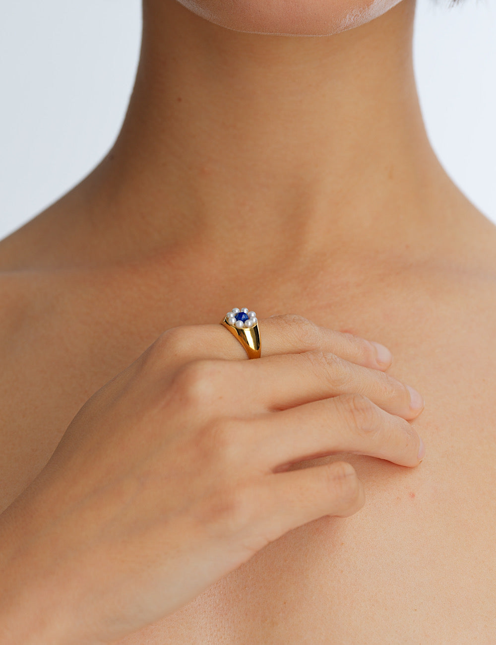 【NEW】Stone×Pearl Flower Ring