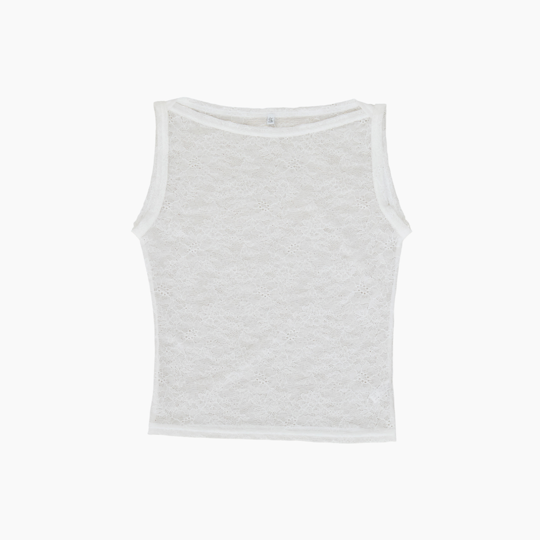 【NEW】Lace Boat Neck TankTop