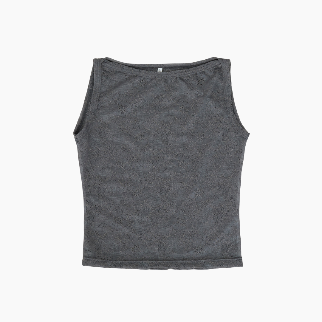 【NEW】Lace Boat Neck TankTop